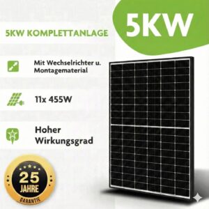 5 kWp Komplettanlage 5.000W mit Montagematerial