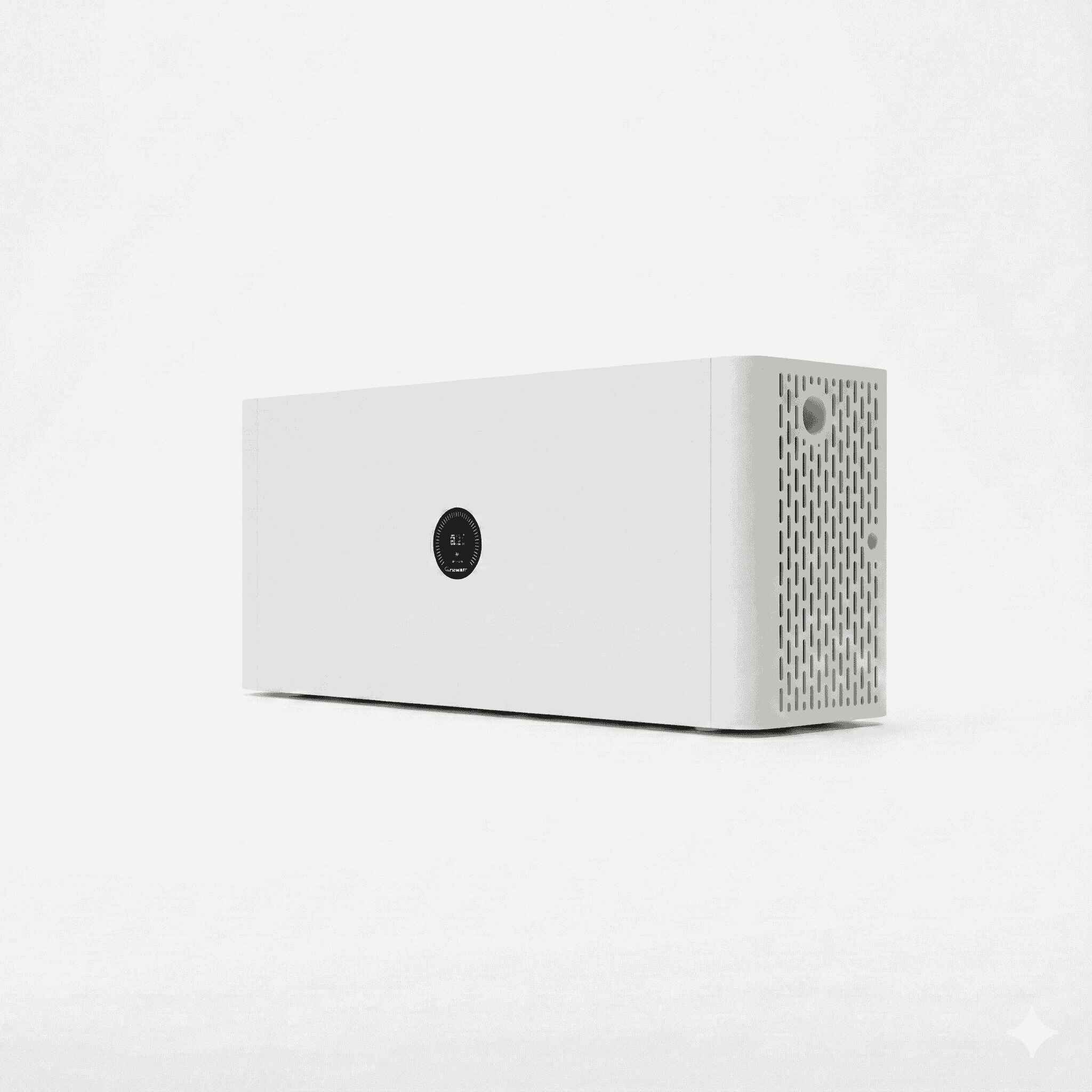 Growatt APX 5.0P-B1 HV 5 kWh Batterie Batteriemodul Speicher 1 Growatt APX 5.0P-B1 HV 5 kWh Batterie Batteriemodul Speicher, abgebildet aus einem leichten Winkel, sodass die rechte Seite sichtbar ist, auf weißem Hintergrund.