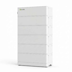 Speichersystem Growatt ARK 2.5 HV komplett 5-25 kWh, abgebildet aus einem leichten Winkel, sodass die rechte Seite sichtbar ist, auf weißem Hintergrund.