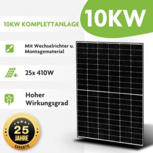 10 kWp PV Anlage Solar-Komplettanlage mit Wechselrichter
