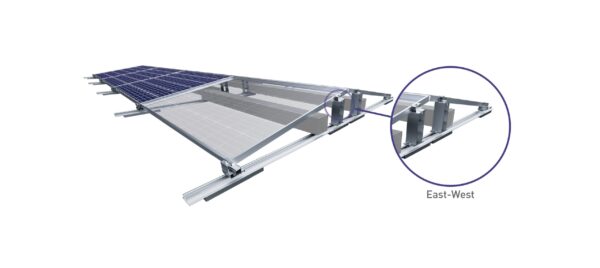 Montagematerial Komplettset Flachdach für 2-4 Module Ost-West Ausrichtung
