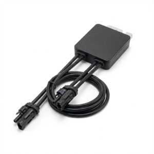 Huawei 600W Optimierer SUN2000-600W-P2 Leistungsoptimierer, abgebildet aus einem leichten Winkel, sodass die rechte Seite sichtbar ist, auf weißem Hintergrund.