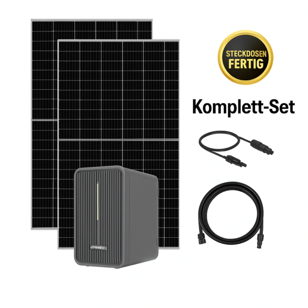 800 Wp mit 2,24 kWh Speicher Balkonkraftwerk WLAN Marstek Komplettset