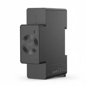Marstek CT002 Smart Meter, abgebildet aus einem leichten Winkel, sodass die rechte Seite sichtbar ist, auf weißem Hintergrund.