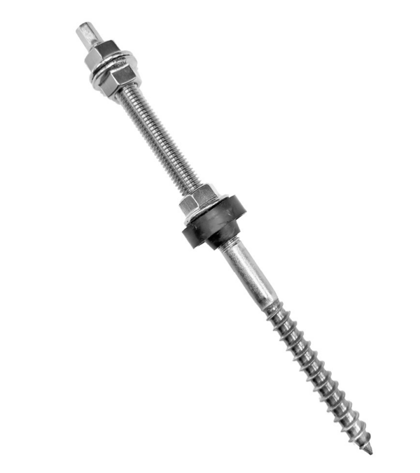 Stockschraube M10x200mm mit Adapterblech für 40x40 Alumnium-Profile – Bild 2