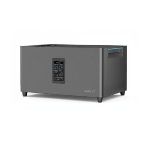 Marstek Jupiter C Plus Speicher Batterie, abgebildet aus einem leichten Winkel, sodass die rechte Seite sichtbar ist, auf weißem Hintergrund.