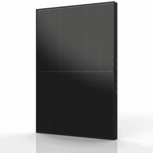 465W AIKO AK-A465-MAH54Db-BK Neostar 2S+ Glas-Glas Full Black Bifazial, sodass die rechte Seite sichtbar ist, auf weißem Hintergrund.