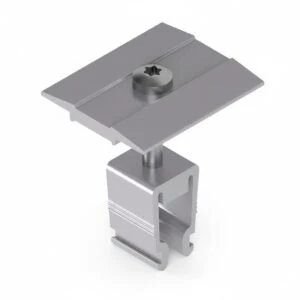 Mittelklemme Schweizer MSP-PR-MC 28-45mm 22624, abgebildet aus einem leichten Winkel auf weißem Hintergrund.
