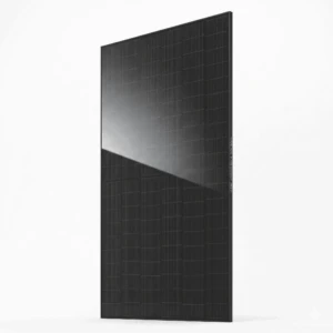 JA Solar 500W Fullblack Bifazial Solarmodul JAM60D41-500/LB, sodass die rechte Seite sichtbar ist, auf weißem Hintergrund.