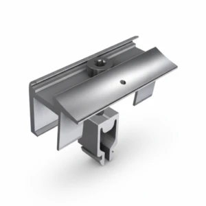 Montagematerial Endklemme silber, abgebildet aus einem leichten Winkel auf weißem Hintergrund.